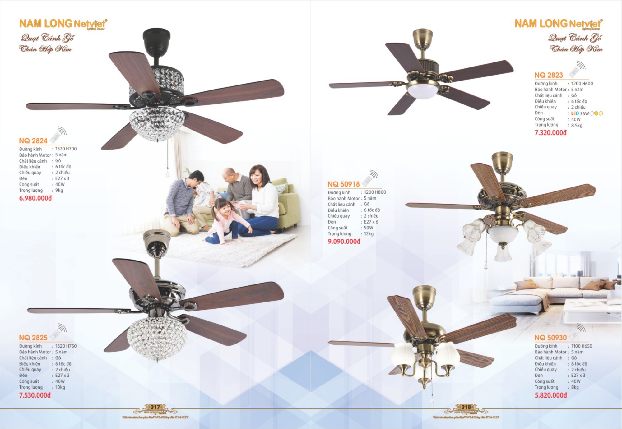 Bảng giá đèn trang trí Nam Long